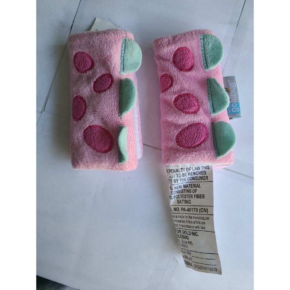 Go By Goldbug Pink Strap Cover Set For Car Seat Stroller or Bouncer